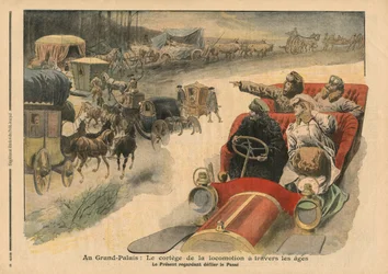 Au Grand Palais, histoire de la locomotion à travers les âges, illustration de 